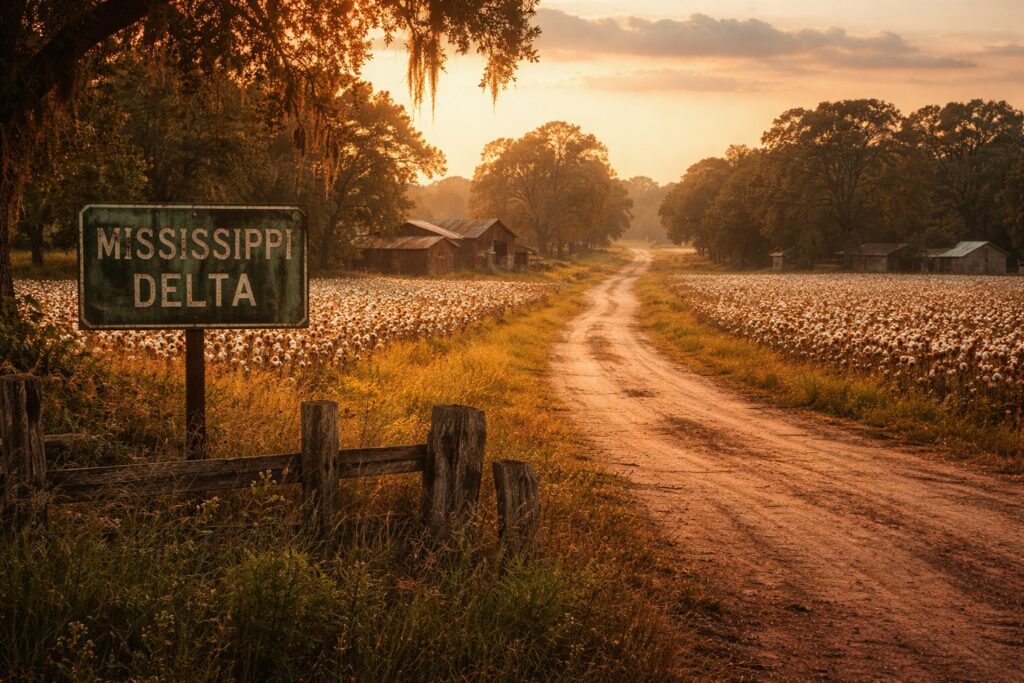 Região do Mississippi Delta onde nasceu o Delta Blues